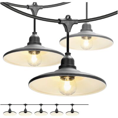 Kobi ZESTAW CRETE Girlanda ogrodowa 5m + kabel 5m + 5x klosz czarny M2 Kobi ZESTAW CRETE Girlanda ogrodowa 5m + kabel 5m + 5x klosz czarny M2
