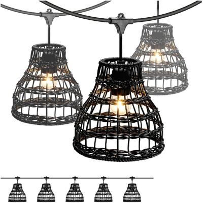 Kobi ZESTAW CRETE Girlanda ogrodowa 5m + kabel 5m + 5x klosz czarny R2 Kobi ZESTAW CRETE Girlanda ogrodowa 5m + kabel 5m + 5x klosz czarny R2