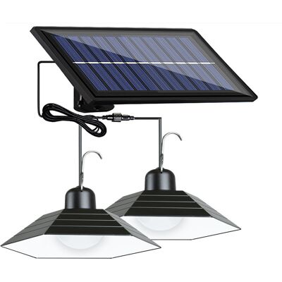 Interlook Zestaw dwóch wiszących ogrodowych lamp solarnych LED z czujnikiem zmierzchu IP44 2x 30 diod LED SMD Pilot IR LD-02 Interlook Zestaw dwóch wiszących ogrodowych lamp solarnych LED z czujnikiem zmierzchu IP44 2x 30 diod LED SMD Pilot IR LD-02