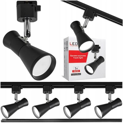 inna (Inny) Zestaw oświetlenie szynowe lampa LED GU10 x4 listwa 1m CZARNA szynoprzewód inna (Inny) Zestaw oświetlenie szynowe lampa LED GU10 x4 listwa 1m CZARNA szynoprzewód