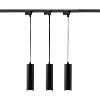 Zestaw Szyna Oświetleniowa Szynoprzewód 1m + 3x Lampa Wisząca Sufitowa Zwis ADERO GU10 LED Czarny LUMILED Zestaw Szyna Oświetleniowa Szynoprzewód 1m + 3x Lampa Wisząca Sufitowa Zwis ADERO GU10 LED Czarny LUMILED