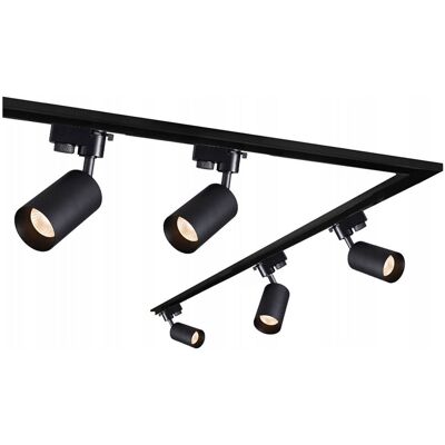 Zestaw Szynoprzewód 2+1m Czarny + 5x Lampa MALGA T Czarna + Końcówka + Zaślepka + Łącznik kątowy EDO Zestaw Szynoprzewód 2+1m Czarny + 5x Lampa MALGA T Czarna + Końcówka + Zaślepka + Łącznik kątowy EDO