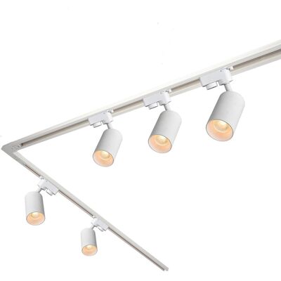 Zestaw Szynoprzewód 2+2m Biały + 5x Lampa MALGA T Biały + Końcówka zasilająca + Zaślepka + Łącznik kątowy EDO Zestaw Szynoprzewód 2+2m Biały + 5x Lampa MALGA T Biały + Końcówka zasilająca + Zaślepka + Łącznik kątowy EDO