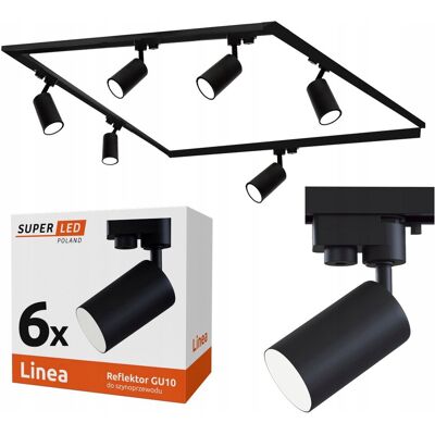 SuperLed Zestaw Szynoprzewód Szyna 2x 2m + 2x 1m + 6x Oprawa GU10 LED SuperLed Zestaw Szynoprzewód Szyna 2x 2m + 2x 1m + 6x Oprawa GU10 LED