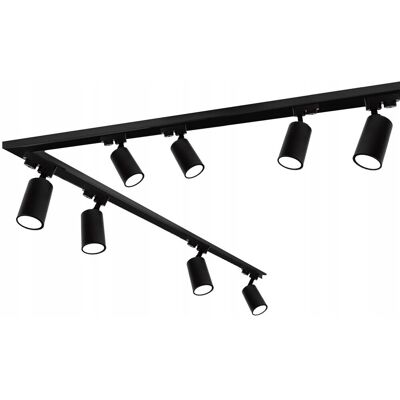 SuperLed Zestaw Szynoprzewód Szyna 4m + 8x Lampa GU10 LED czarna SuperLed Zestaw Szynoprzewód Szyna 4m + 8x Lampa GU10 LED czarna