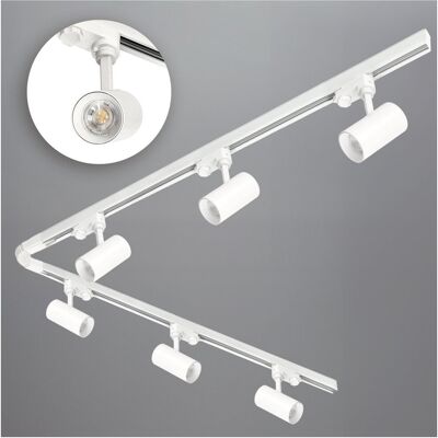 LAITICA Zestaw szynowy 3 fazowy BIAŁY 2x szyna 2m, 6x Reflektor GU10, Łącznik F LAITICA Zestaw szynowy 3 fazowy BIAŁY 2x szyna 2m, 6x Reflektor GU10, Łącznik F