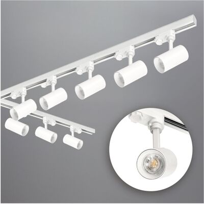 LAITICA Zestaw szynowy 3 fazowy BIAŁY Szyna 1m+2m, 8x Reflektor GU10, Łącznik L LAITICA Zestaw szynowy 3 fazowy BIAŁY Szyna 1m+2m, 8x Reflektor GU10, Łącznik L