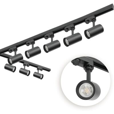 LAITICA Zestaw szynowy 3 fazowy CZARNY Szyna 1m+2m, 8x Reflektor GU10, Łącznik L LAITICA Zestaw szynowy 3 fazowy CZARNY Szyna 1m+2m, 8x Reflektor GU10, Łącznik L