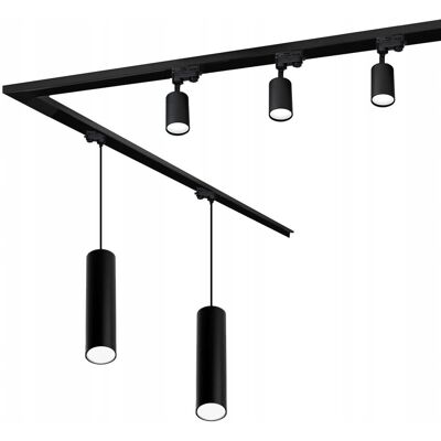 Zestaw szynowy Szynoprzewód 3m + 2x Lampa wisząca + 3x reflektor SuperLED Zestaw szynowy Szynoprzewód 3m + 2x Lampa wisząca + 3x reflektor SuperLED