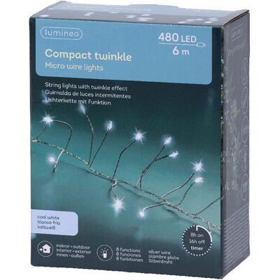 Kaemingk Zimne Białe Lampki Choinkowe COMPACT 480 microLED Zewnętrzne Oświetlenie Kaemingk Zimne Białe Lampki Choinkowe COMPACT 480 microLED Zewnętrzne Oświetlenie