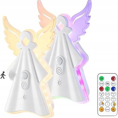 Inny producent Zjawiskowe Lampki Nocne LED RGB z czujnikiem ruchu Zestaw 2 Śliczne Aniołki Inny producent Zjawiskowe Lampki Nocne LED RGB z czujnikiem ruchu Zestaw 2 Śliczne Aniołki