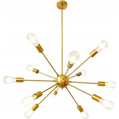Inny producent Złoty Żyrandol Nowoczesny Mosiężny Lampa sufitowa Sputnik 12 świateł Inny producent Złoty Żyrandol Nowoczesny Mosiężny Lampa sufitowa Sputnik 12 świateł