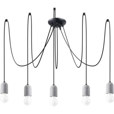 Iga Żyrandol SOLARO 5 5x E27 LED Szary/Betonowy Iga Żyrandol SOLARO 5 5x E27 LED Szary/Betonowy
