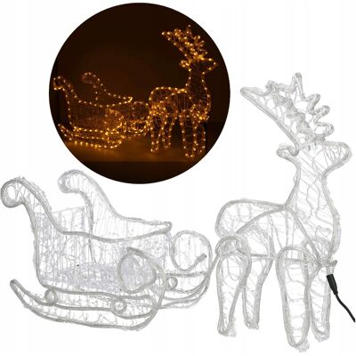 Springos Duży Świecący Renifer Z Saniami 312led Światło Ciepłe Białe Ozdoba Lampki Springos Duży Świecący Renifer Z Saniami 312led Światło Ciepłe Białe Ozdoba Lampki