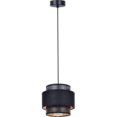 Elegancka lampa wisząca czarna złota z podwójnym abażurem nad stół 20 Kaja Elegancka lampa wisząca czarna złota z podwójnym abażurem nad stół 20 Kaja