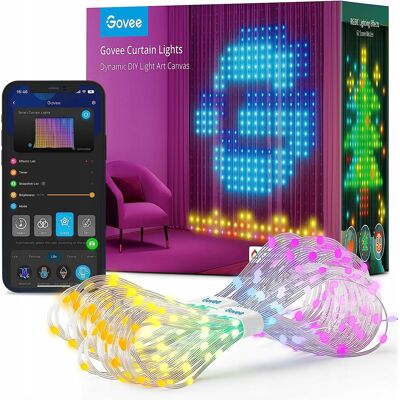 Govee H70b1 Curtain Light Zasłona, Kurtyna Led Wi-Fi, Bluetooth, Rgbic, Ip6 Govee H70b1 Curtain Light Zasłona, Kurtyna Led Wi-Fi, Bluetooth, Rgbic, Ip6