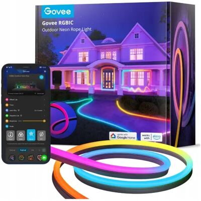 Govee Outdoor Neon Strip Lights 10m Taśma Led Wi-Fi Bluetooth Rgbic Govee Outdoor Neon Strip Lights 10m Taśma Led Wi-Fi Bluetooth Rgbic