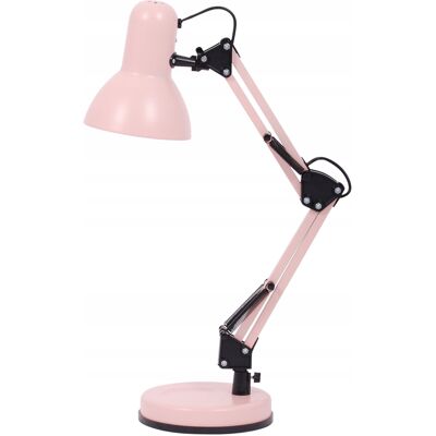 Lampa biurkowa klasyczna kreślarska czarna różowa regulowana 55 cm Kaja Lampa biurkowa klasyczna kreślarska czarna różowa regulowana 55 cm Kaja
