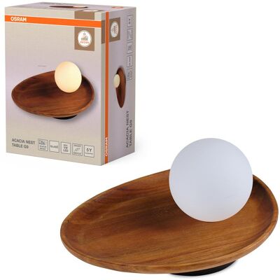 Lampa Oprawa Biurkowa Stołowa G9 Dekoracyjna Akacjowa Brązowy Decor Osram Lampa Oprawa Biurkowa Stołowa G9 Dekoracyjna Akacjowa Brązowy Decor Osram