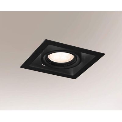 Lampa oprawa wpuszczana punktowa regulowana czarna kwadratowa 12 cm Shilo Lampa oprawa wpuszczana punktowa regulowana czarna kwadratowa 12 cm Shilo