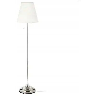 Lampa podłogowa stojąca do sypialni salonu 155 cm IKEA ÅRSTID srebrno biała Lampa podłogowa stojąca do sypialni salonu 155 cm IKEA ÅRSTID srebrno biała