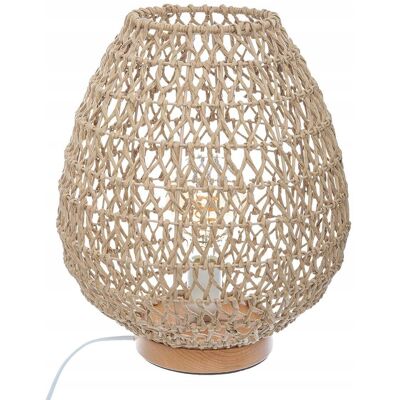 Atmosphera LAMPA STOŁOWA BOHO NATURALNY PLECIONY KLOSZ METALOWA BEŻOWA 30X36 CM E27 Atmosphera LAMPA STOŁOWA BOHO NATURALNY PLECIONY KLOSZ METALOWA BEŻOWA 30X36 CM E27