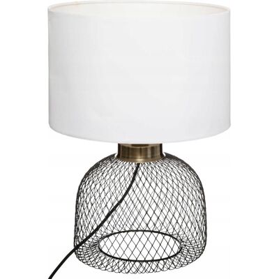 Atmosphera LAMPA STOŁOWA druciana z białym kloszem EMIE 27x38 Atmosphera LAMPA STOŁOWA druciana z białym kloszem EMIE 27x38