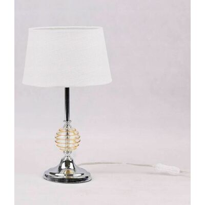 Lampa Stołowa Lampka Candellux Fero 41-34601 Gabinetowa 1xe27 Srebrny Biały Lampa Stołowa Lampka Candellux Fero 41-34601 Gabinetowa 1xe27 Srebrny Biały