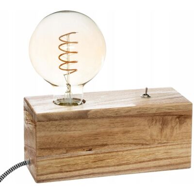 Atmosphera LAMPA STOŁOWA OZDOBA RETRO DREWNIANA VINTAGE LAMPKA NOCNA NA BIURKO SALONU Atmosphera LAMPA STOŁOWA OZDOBA RETRO DREWNIANA VINTAGE LAMPKA NOCNA NA BIURKO SALONU