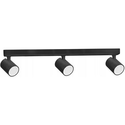 Light Prestige Lampa sufitowa listwa czarna, reflektory do salonu sypialni pokoju - SNOW 3 Light Prestige Lampa sufitowa listwa czarna, reflektory do salonu sypialni pokoju - SNOW 3
