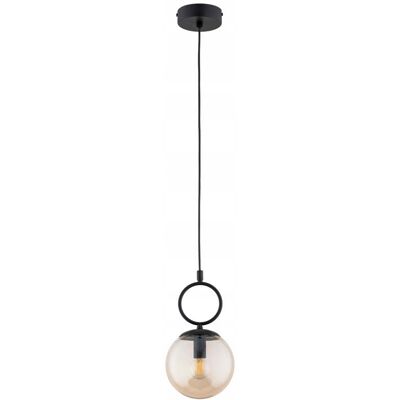 Lampa Wisząca Alfa Sitro 61470 Bursztynowy Klosz Kula Czarna Lampa Wisząca Alfa Sitro 61470 Bursztynowy Klosz Kula Czarna