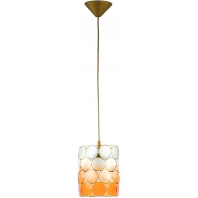 Lampa Wisząca Mosiężna Dekoracyjna Biało Pomarańczowy Klosz Do Kuchni Alfa Lampa Wisząca Mosiężna Dekoracyjna Biało Pomarańczowy Klosz Do Kuchni Alfa