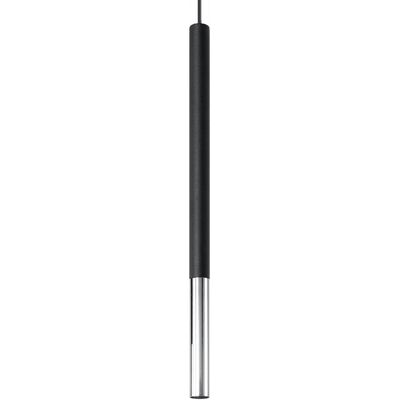SOLLUX LIGHTING Lampa Wisząca Punktowa Czarna Chrom Tuba 49 Cm Nad Stół Wyspę Bar Sollux SOLLUX LIGHTING Lampa Wisząca Punktowa Czarna Chrom Tuba 49 Cm Nad Stół Wyspę Bar Sollux