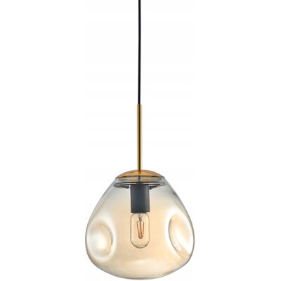 Lampa wisząca punktowa złota szklany ozdobny klosz do sypialni Italux Lampa wisząca punktowa złota szklany ozdobny klosz do sypialni Italux