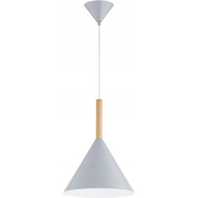 Lampa Wisząca Zwis Alfa Fuks 61472 Klosz Stożek Drewno Szary Lampa Wisząca Zwis Alfa Fuks 61472 Klosz Stożek Drewno Szary