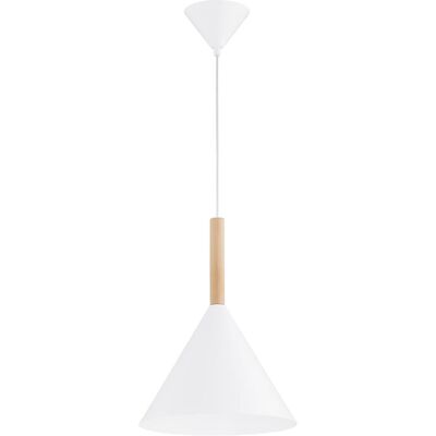 Lampa Wisząca Zwis Alfa Fuks 61475 Klosz Stożek Drewno Biała Lampa Wisząca Zwis Alfa Fuks 61475 Klosz Stożek Drewno Biała