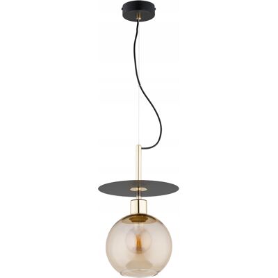 Lampa Wisząca Zwis Alfa Qeency 61501 Klosz Bursztynowy Czarny Złoty Lampa Wisząca Zwis Alfa Qeency 61501 Klosz Bursztynowy Czarny Złoty