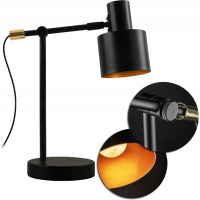 Lampka Biurkowa Gtv Selvia Ii Lb-Selvii-11-Dec E14 Czarna Złota Lampka Biurkowa Gtv Selvia Ii Lb-Selvii-11-Dec E14 Czarna Złota