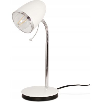 Lampka biurkowa KAJTEK Kaja biała/chrom E27 metalowa regulowana Lampka biurkowa KAJTEK Kaja biała/chrom E27 metalowa regulowana