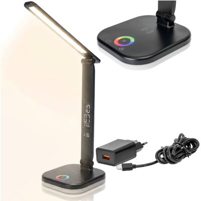 Lampka biurkowa LED z budzikiem i ładowarką bezprzewodową PLATINET PDL711RGBB Lampka biurkowa LED z budzikiem i ładowarką bezprzewodową PLATINET PDL711RGBB