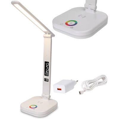 Lampka biurkowa LED z budzikiem i ładowarką bezprzewodową PLATINET PDL711RGBW Lampka biurkowa LED z budzikiem i ładowarką bezprzewodową PLATINET PDL711RGBW