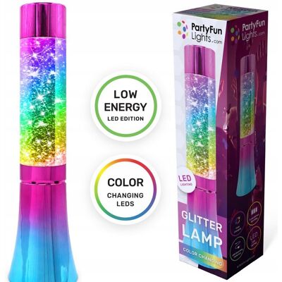 ABC Lampka dekoracyjna LED z brokatem Lawa Lampa Glitter 32cm brokatowa USB bat ABC Lampka dekoracyjna LED z brokatem Lawa Lampa Glitter 32cm brokatowa USB bat