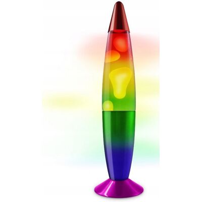 ABC Lampka Lawa Lampa Lava 34cm Tęczowa LED magma TĘCZA magmowa z woskiem ABC Lampka Lawa Lampa Lava 34cm Tęczowa LED magma TĘCZA magmowa z woskiem