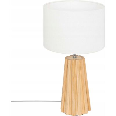 Atmosphera LAMPKA NOCNA STOŁOWA DREWNIANA Z BIAŁYM KLOSZEM wys.53cm DO SALONU SYPIALNI Atmosphera LAMPKA NOCNA STOŁOWA DREWNIANA Z BIAŁYM KLOSZEM wys.53cm DO SALONU SYPIALNI