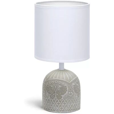 Aigostar Lampka Stołowa Ceramiczna Z Motylami, Szara, E14 Max 40w, Bez Żarówki Aigostar Lampka Stołowa Ceramiczna Z Motylami, Szara, E14 Max 40w, Bez Żarówki