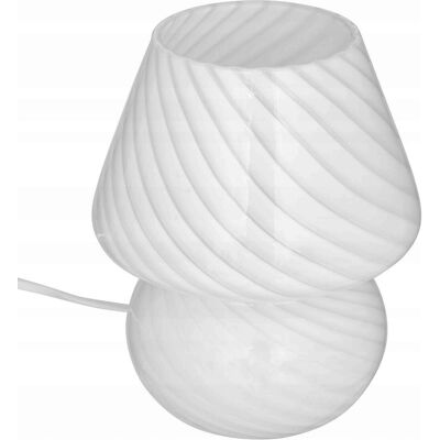 Atmosphera LAMPKA STOŁOWA LAMPA SZKLANA BIAŁA Ø 15 cm MAŁA LAMPKA NA KOMODĘ Atmosphera LAMPKA STOŁOWA LAMPA SZKLANA BIAŁA Ø 15 cm MAŁA LAMPKA NA KOMODĘ