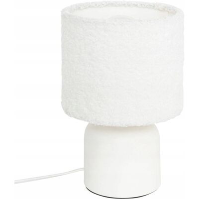 Atmosphera Lampka Stołowa Nocna Ceramiczna Biała Z Białym Kloszem Boucle Ø 14 Cm Atmosphera Lampka Stołowa Nocna Ceramiczna Biała Z Białym Kloszem Boucle Ø 14 Cm