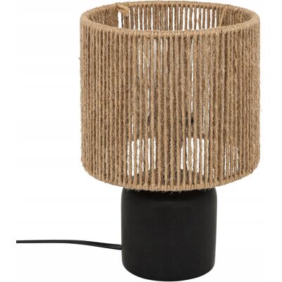 Atmosphera LAMPKA STOŁOWA NOCNA CZARNA Z PLECIONYM KLOSZEM 24 cm DO SALONU SYPIALNI Atmosphera LAMPKA STOŁOWA NOCNA CZARNA Z PLECIONYM KLOSZEM 24 cm DO SALONU SYPIALNI