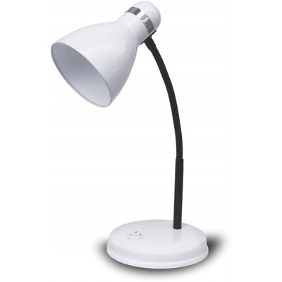 Lampka Szkolna Biała Lampa Na Biurko Nocna Elastyczna E27 Nilsen Lampka Szkolna Biała Lampa Na Biurko Nocna Elastyczna E27 Nilsen