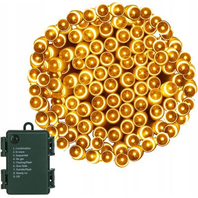 Springos Lampki choinkowe 50LED 5m Zewnętrzne CIEPŁY BIAŁY IP44 8 Funkcji Na Baterie Springos Lampki choinkowe 50LED 5m Zewnętrzne CIEPŁY BIAŁY IP44 8 Funkcji Na Baterie